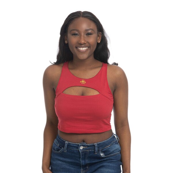 ZooZatz Women's I-State Cardinal Peek-A-Boo Sports Bra
